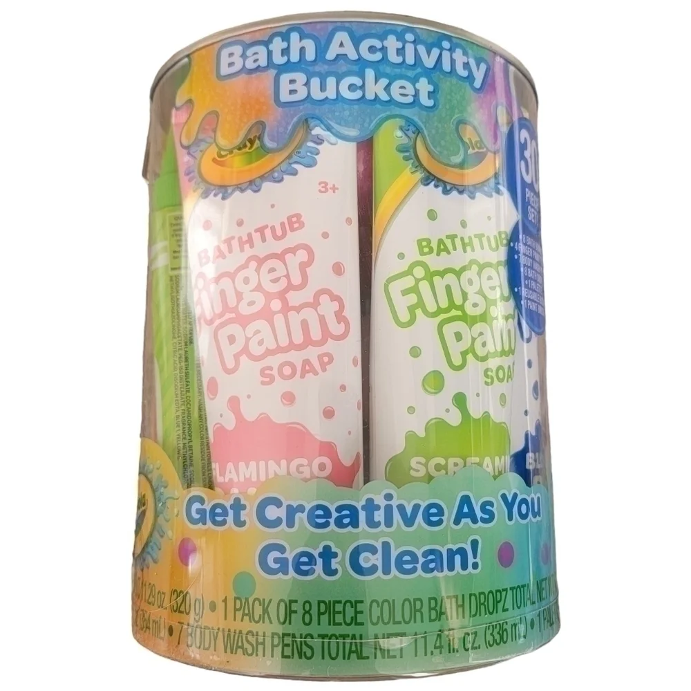 🛑 2 / $40 Sale! Crayola Bath Activity Bucket 30 Pc Set NWT